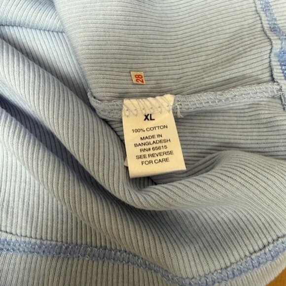 Splash Womens Y2K Blue Lace Trim Ribbed Tank Top Size XL Flirty Coquette Stretch - Picture 5 of 8